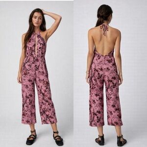 Free People Crop Halter Jumpsuit Lilac